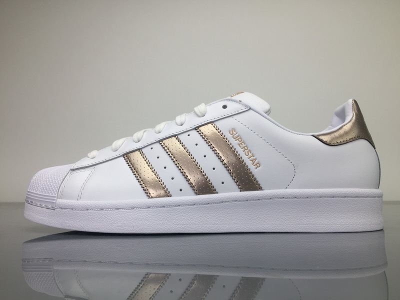 Adidas Superstar Rose Gold Copper White Black Shell Toes Womens BB1428